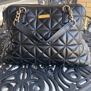 Kate Spade Black Quilted Medium Size Satchel
